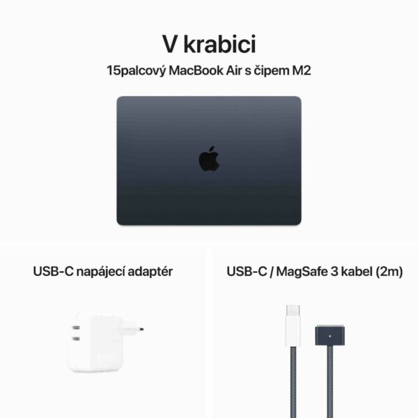 MacBook Air 15,3", Apple M2 8jádrové CPU, 10jádrové GPU, 8GB, 256GB SSD, CZ temně inkoustový SKLADEM - Image 11